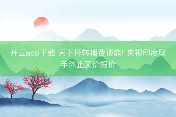 开云app下载 天下杯转播费谈崩! 央视印度联手休止天价报价